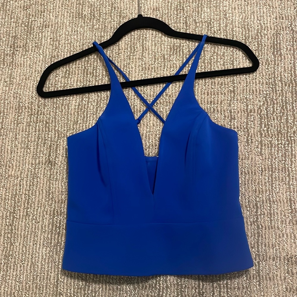 Bardot Cobalt Blue Spaghetti Strap Corset Top - size XS